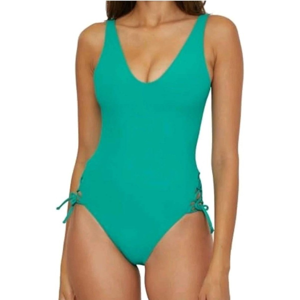 BECCA Modernedge One Piece Swimsuit Peacock Green‎ Medium New With Tags
